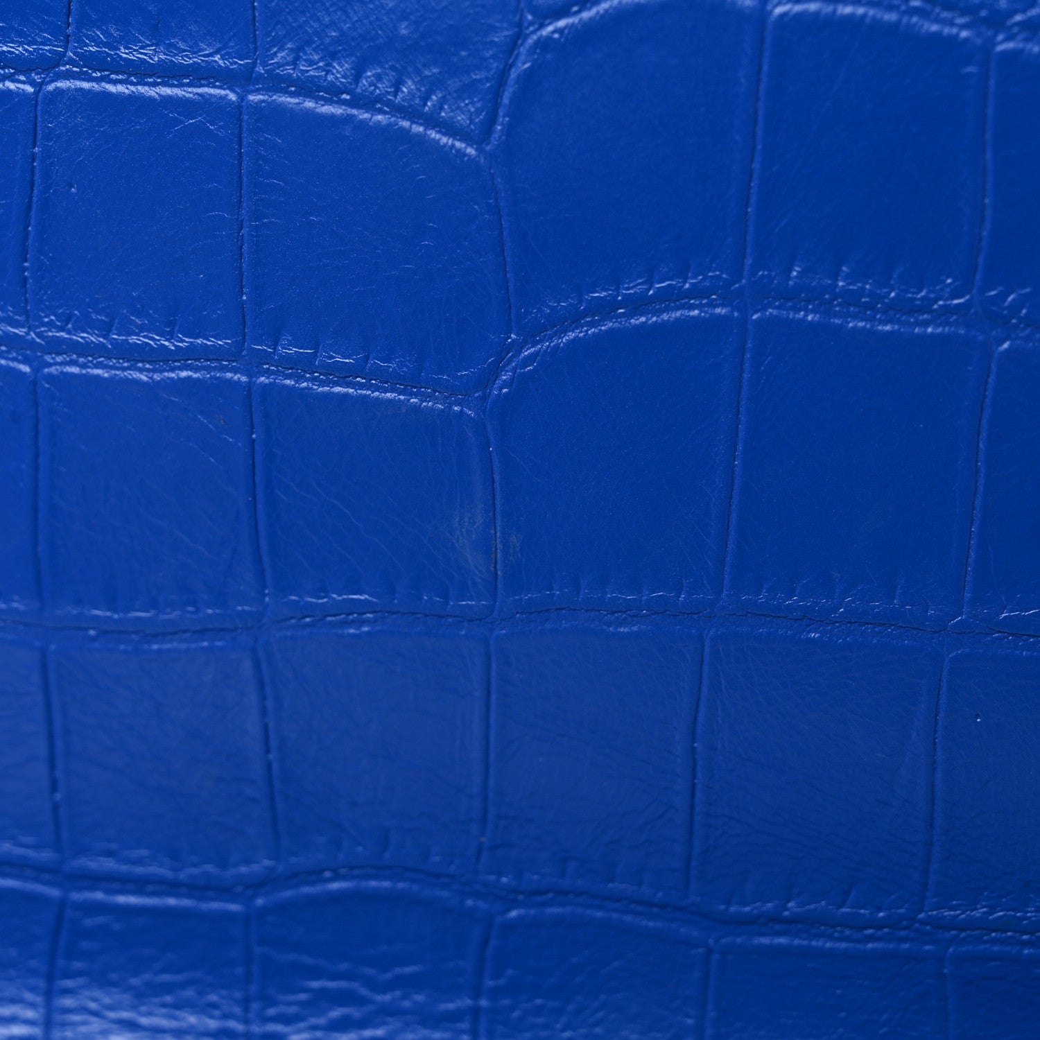Saint Laurent Calfskin Crocodile Embossed Classic Kate Monogram Clutch Royal Blue 13 of 17