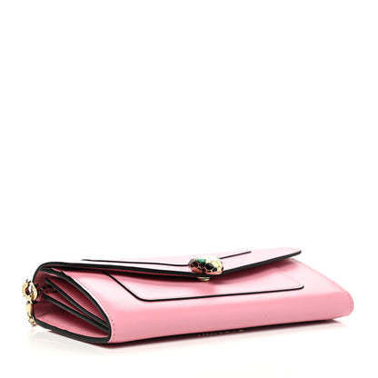 Bulgari Calfskin Serpenti Forever Chain Wallet Flamingo Topaz 4 of 7