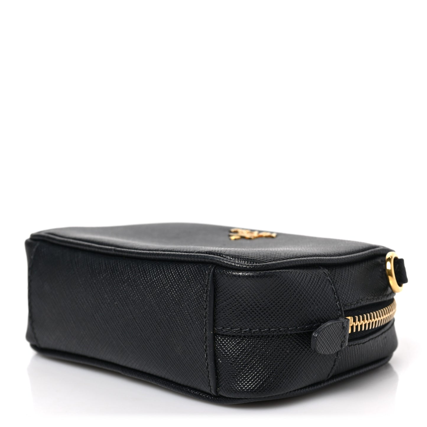 Saffiano Mini Camera Crossbody Bag Black