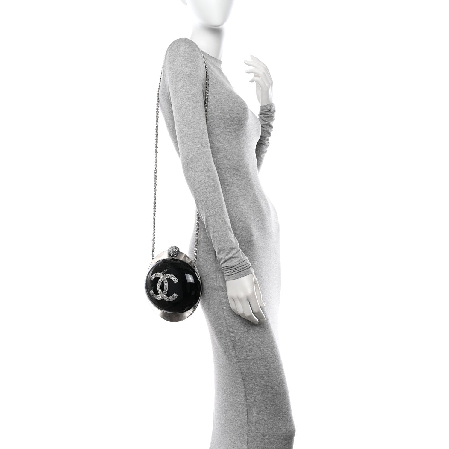 Chanel Resin Crystal CC Evening On The Moon Minaudiere Black 2 of 12