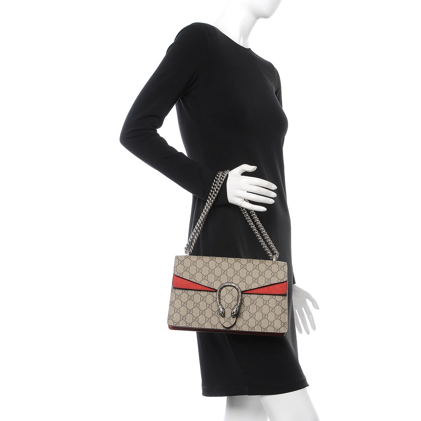 GG Supreme Monogram Small Dionysus Shoulder Bag Red