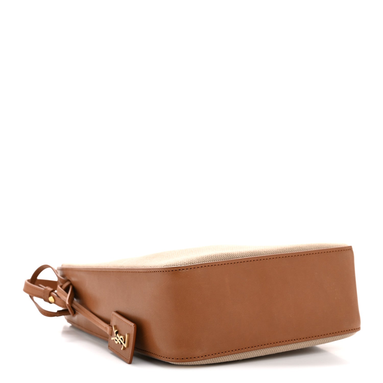 Saint Laurent Canvas Calfskin Small Bucket Bag Desert Dust Brick 4 of 12