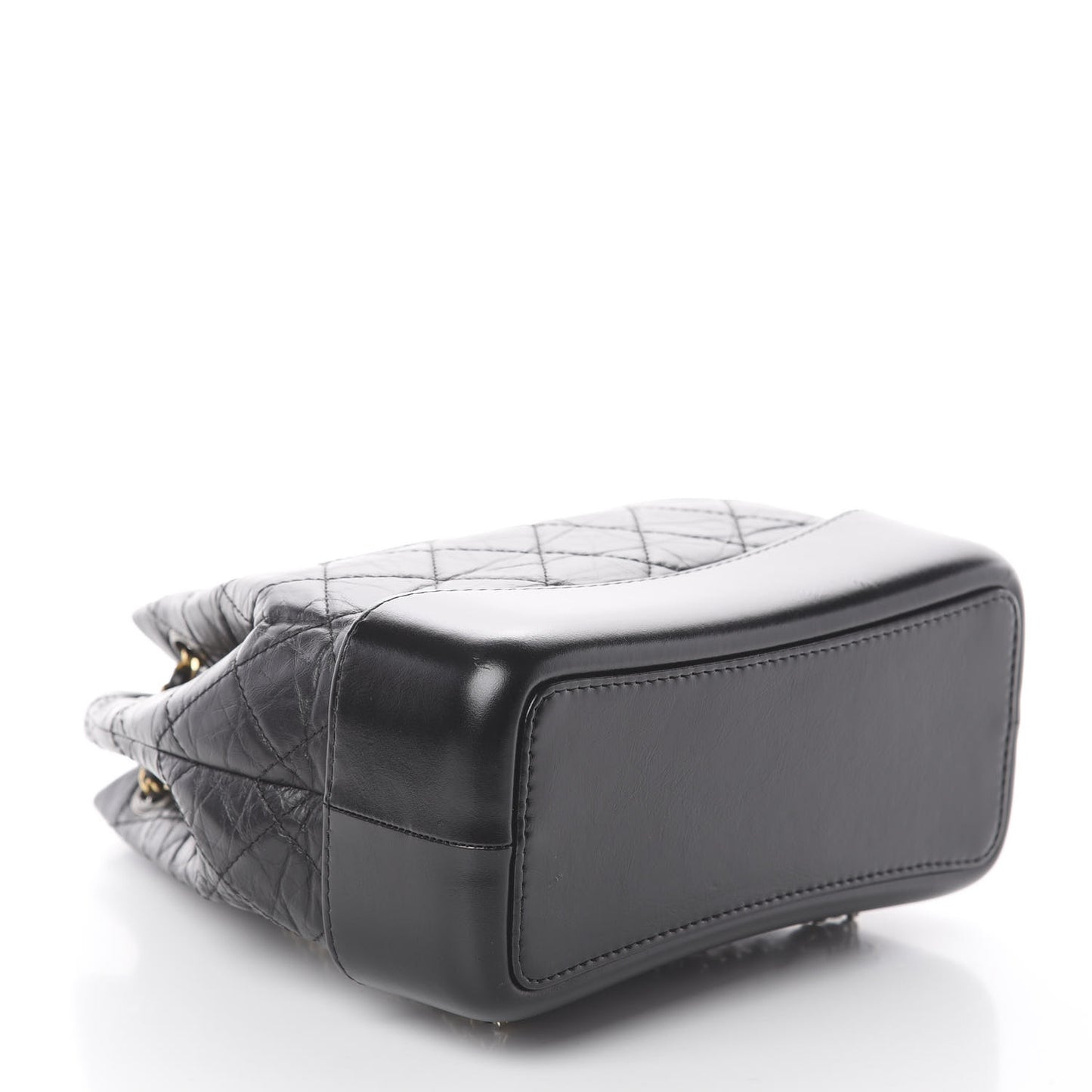 Aged Calfskin Quilted Small Gabrielle Backpack Black