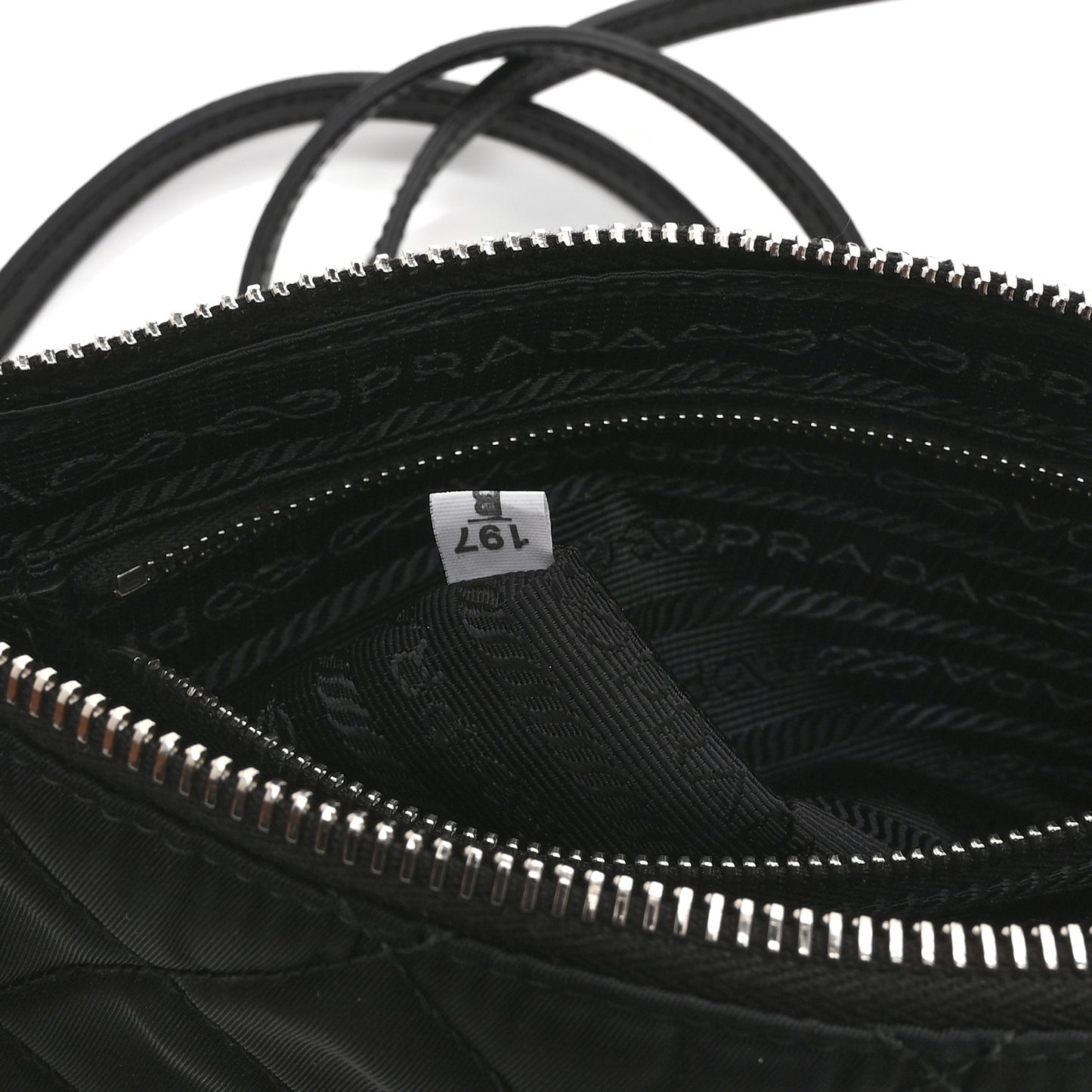 Nylon Tessuto Impuntu Quilted Crossbody Bag Black