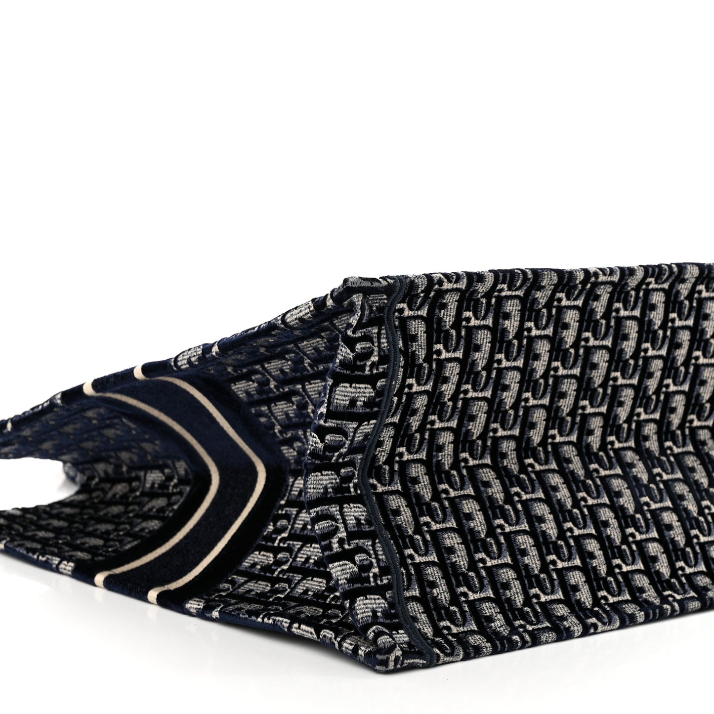 Oblique Velvet Large Book Tote Blue Multicolor