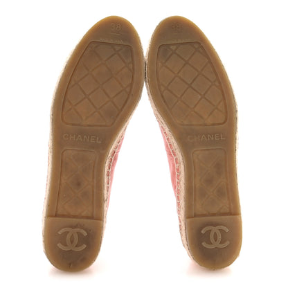 Chanel Lambskin CC Espadrilles 38 Pink Red Black 6 of 8