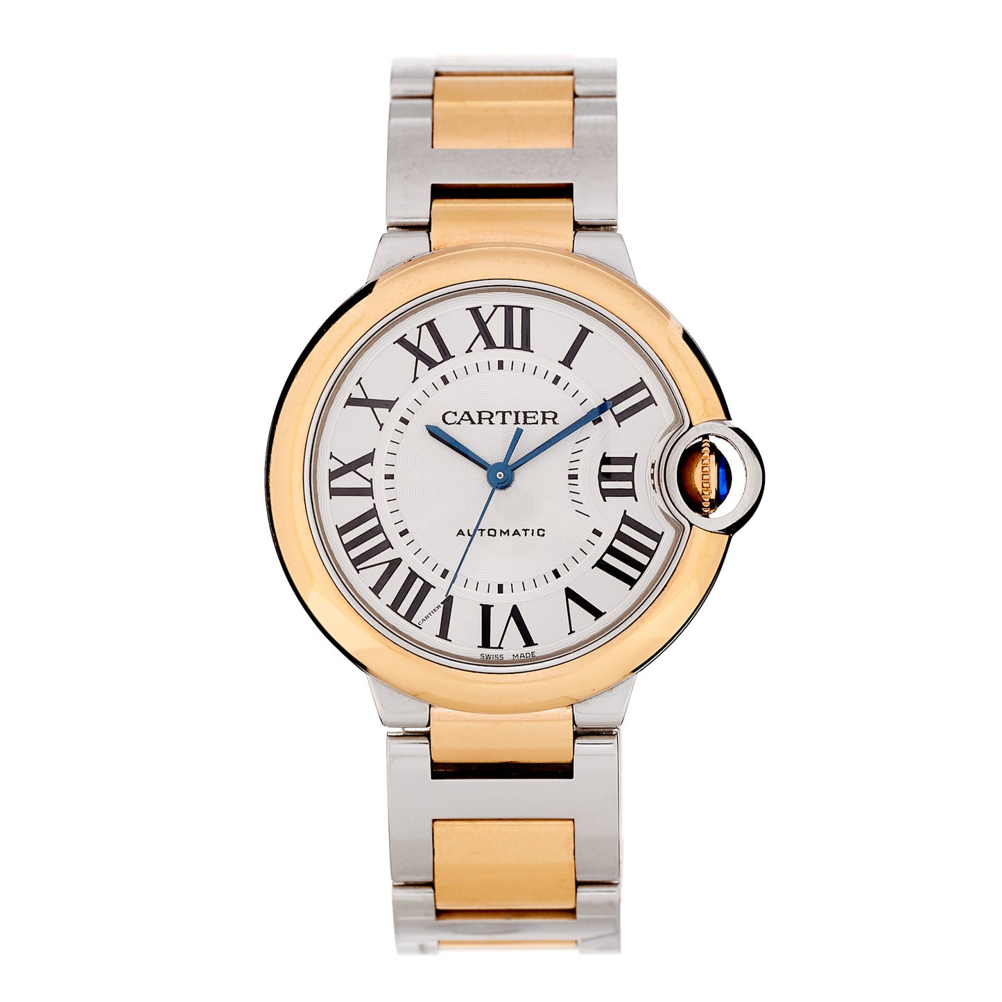 Stainless Steel 18K Pink Gold 36mm Ballon Bleu De Cartier Automatic Watch