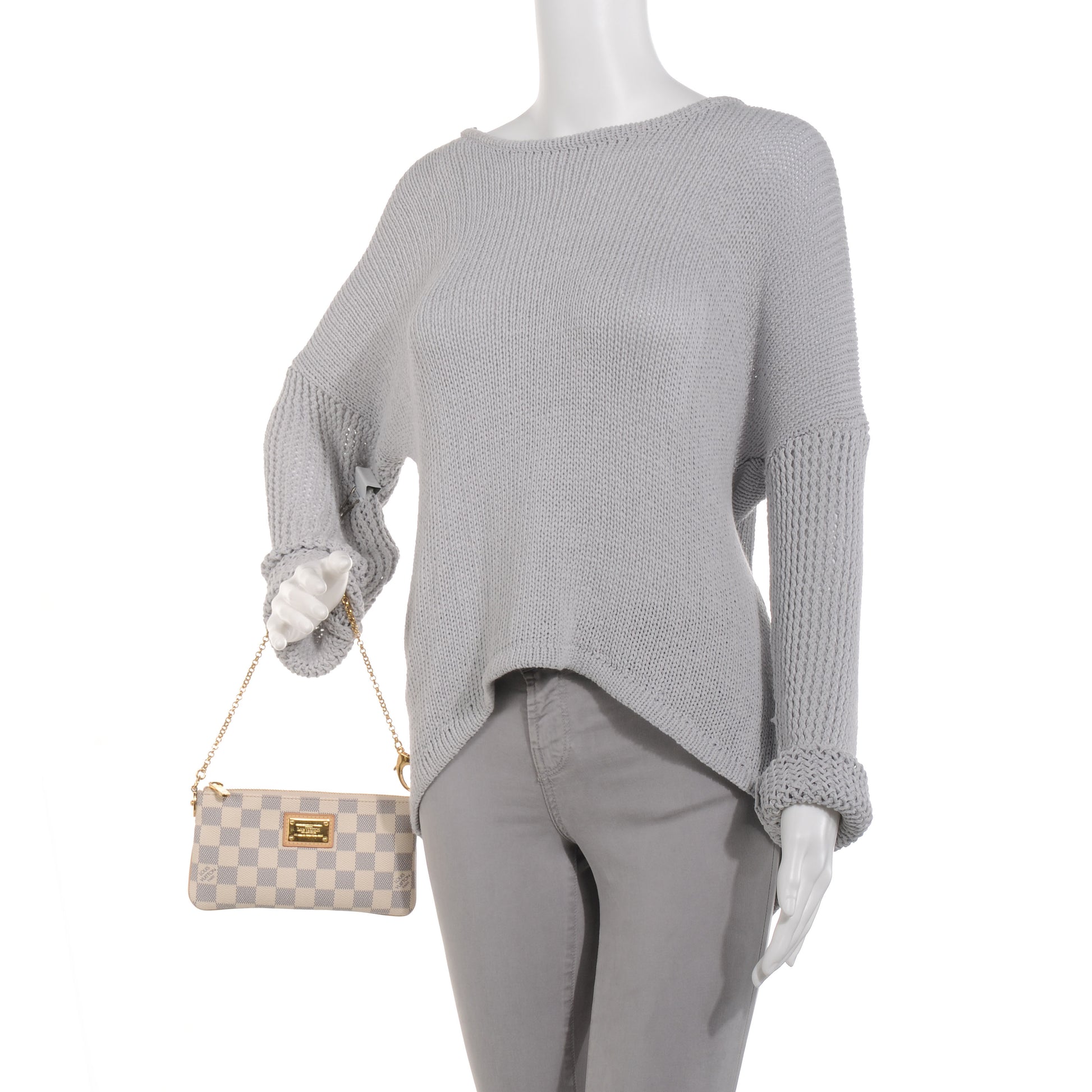 Louis Vuitton Damier Azur Pochette Milla MM 2 of 9