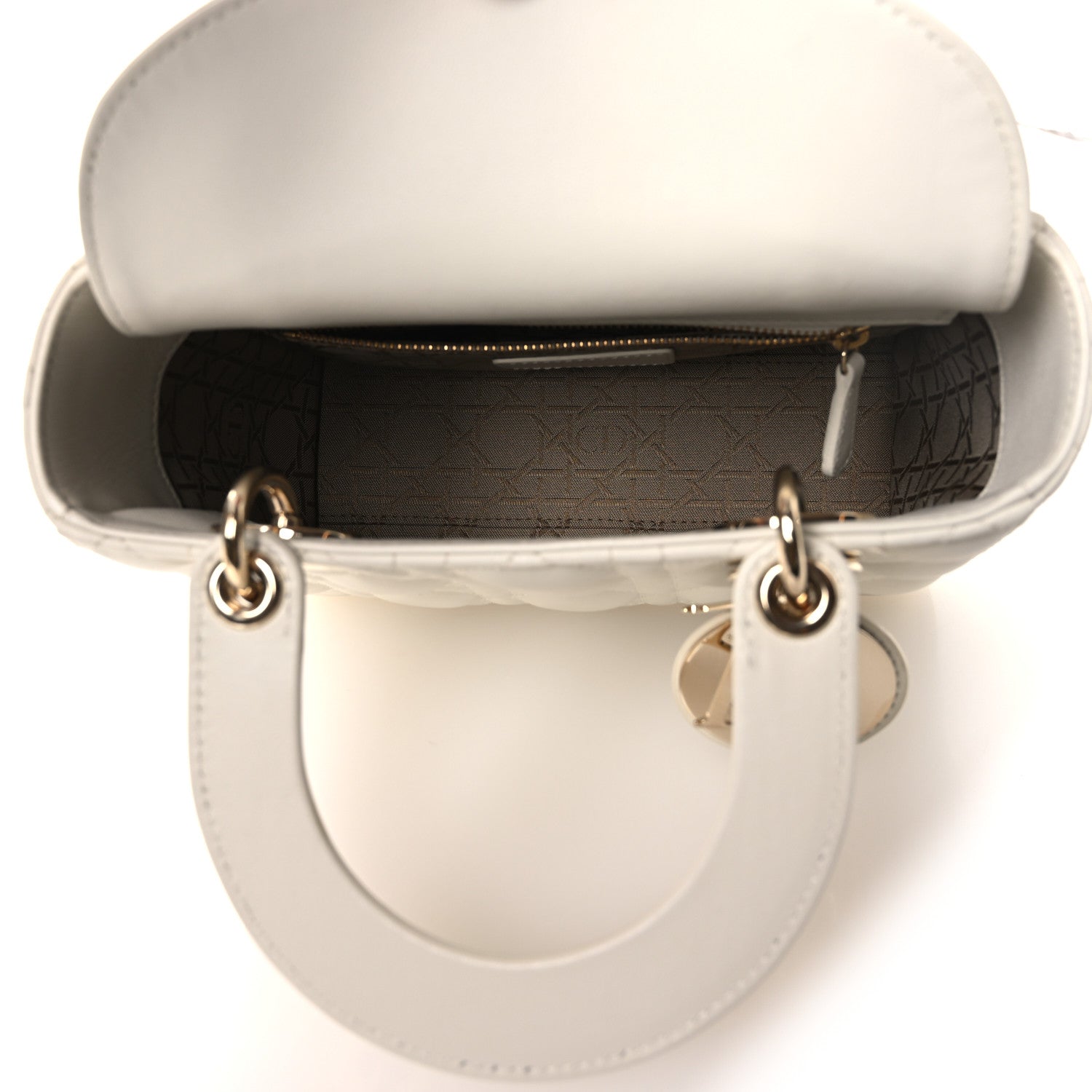 Christian Dior Lambskin Cannage Small My ABCDior Lady Dior White