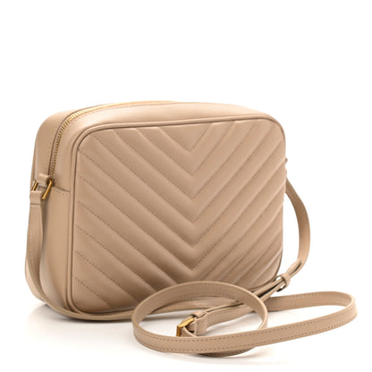 Saint Laurent Calfskin Matelasse Monogram Lou Camera Bag Dark Beige 3 of 10