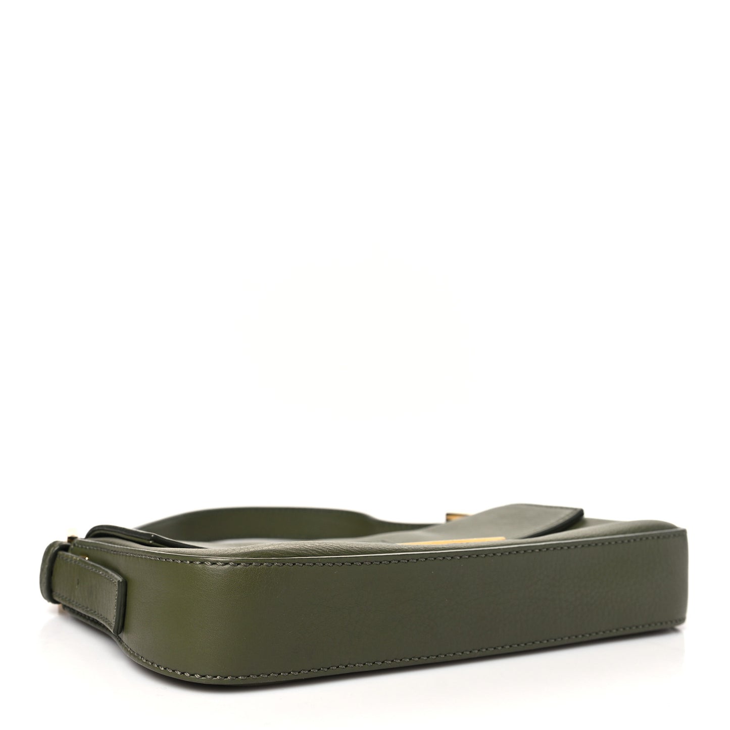 Vitello Flamingo Enamel Interchangeable Strap Baguette Verde Oliva