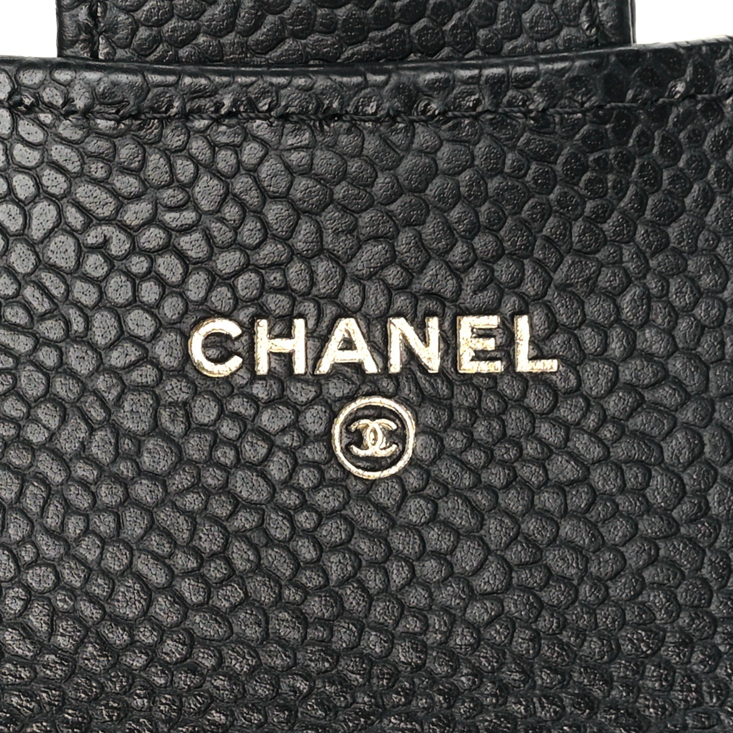 Caviar Quilted Flap Card Holder Wallet Black