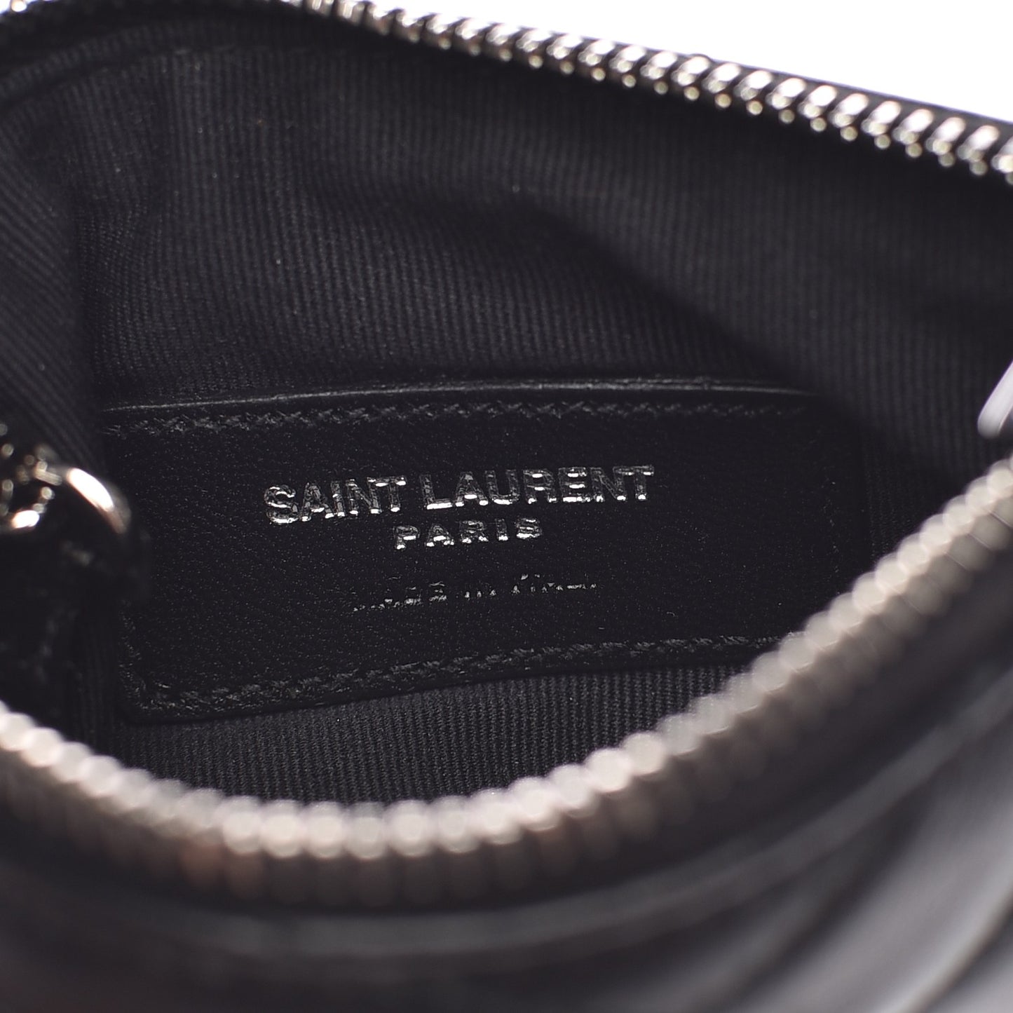 Calfskin Matelasse Monogram Key Pouch Black