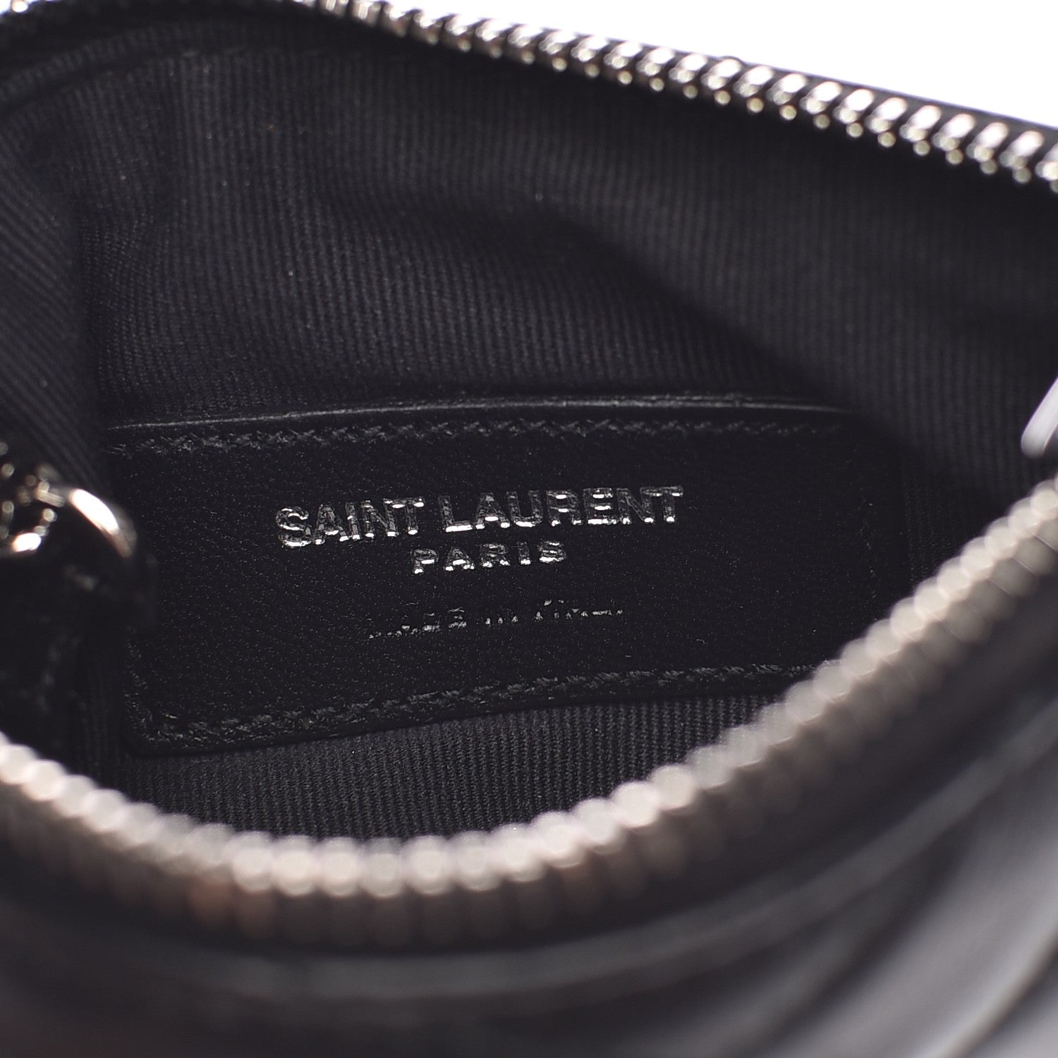 Saint Laurent Calfskin Matelasse Monogram Key Pouch Black 6 of 8
