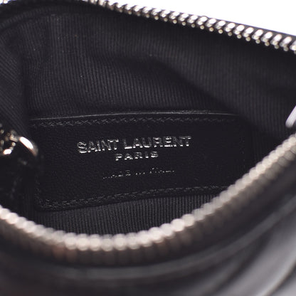 Saint Laurent Calfskin Matelasse Monogram Key Pouch Black 6 of 8