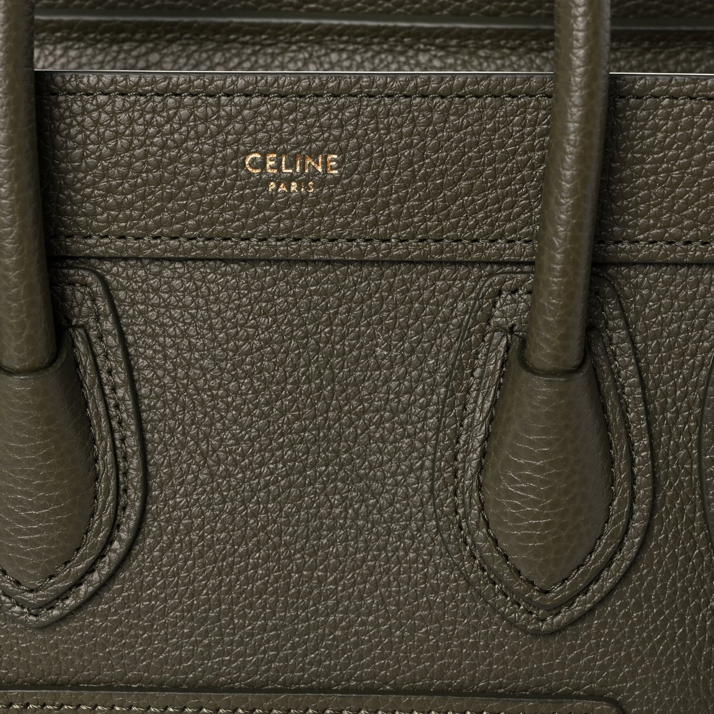 Drummed Calfskin Nano Luggage Army Green