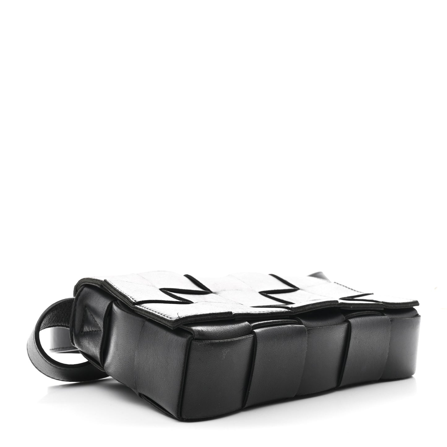 Lambskin Maxi Intrecciato Cassette Crossbody Bag Black