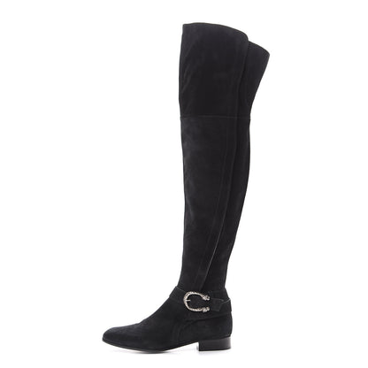 Gucci Suede Dionysus Knee Boots 37.5 Black 1 of 7