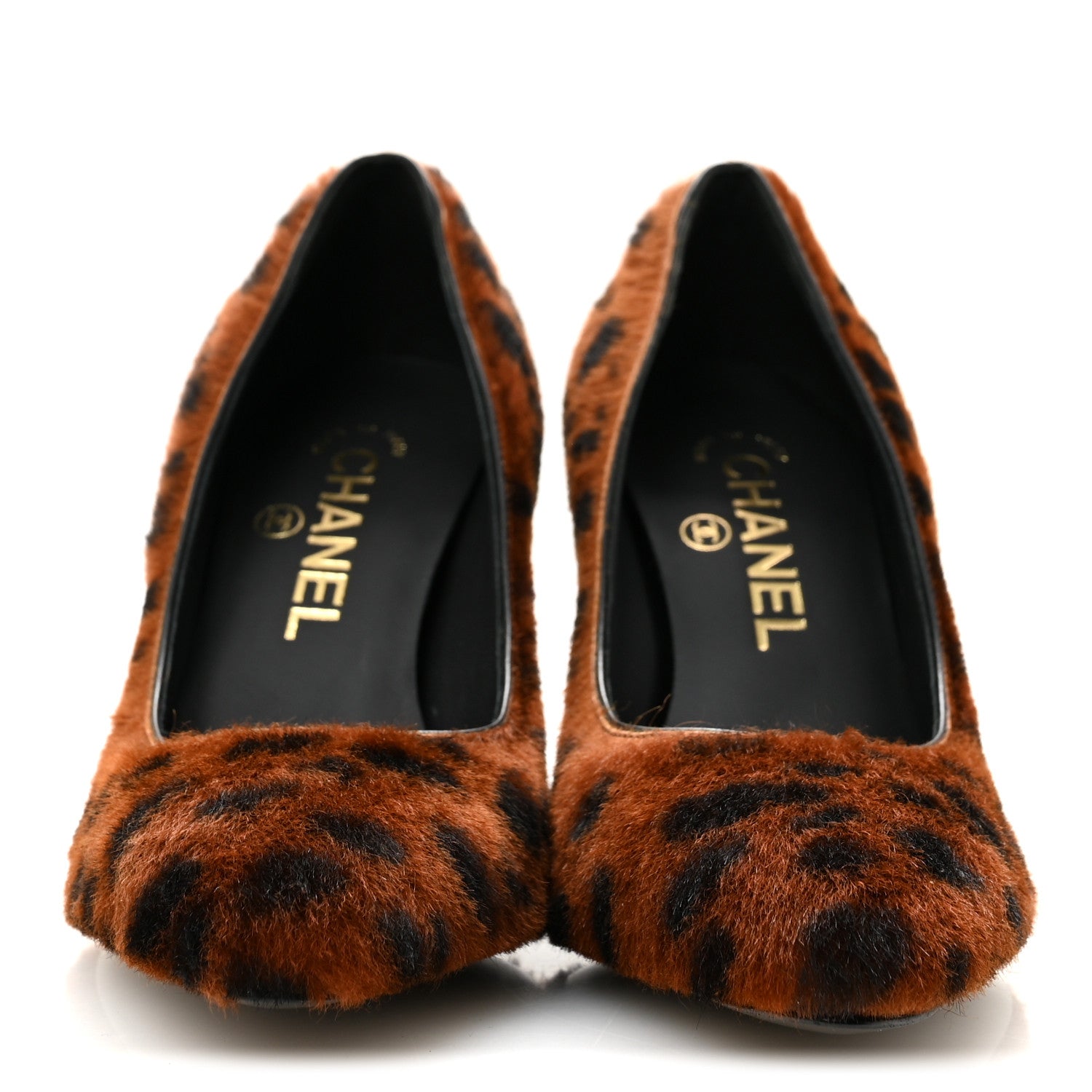 Chanel Pony Hair Lambskin Pumps 36.5 Brown Black 3 of 10