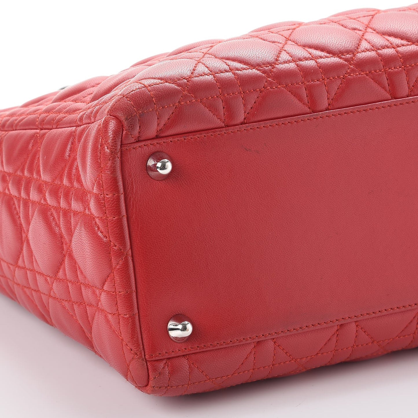 Lambskin Cannage Large Lady Dior Red