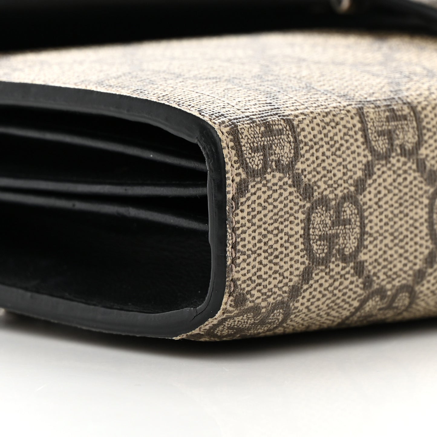 GG Supreme Monogram Mini Dionysus Chain Wallet Beige Black
