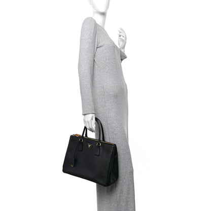 Prada Saffiano Lux Large Galleria Double Zip Tote Black 2 of 13