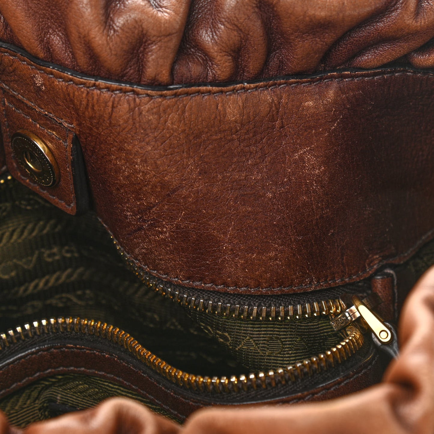 Soft Calf Gathered Tote Nocciolo