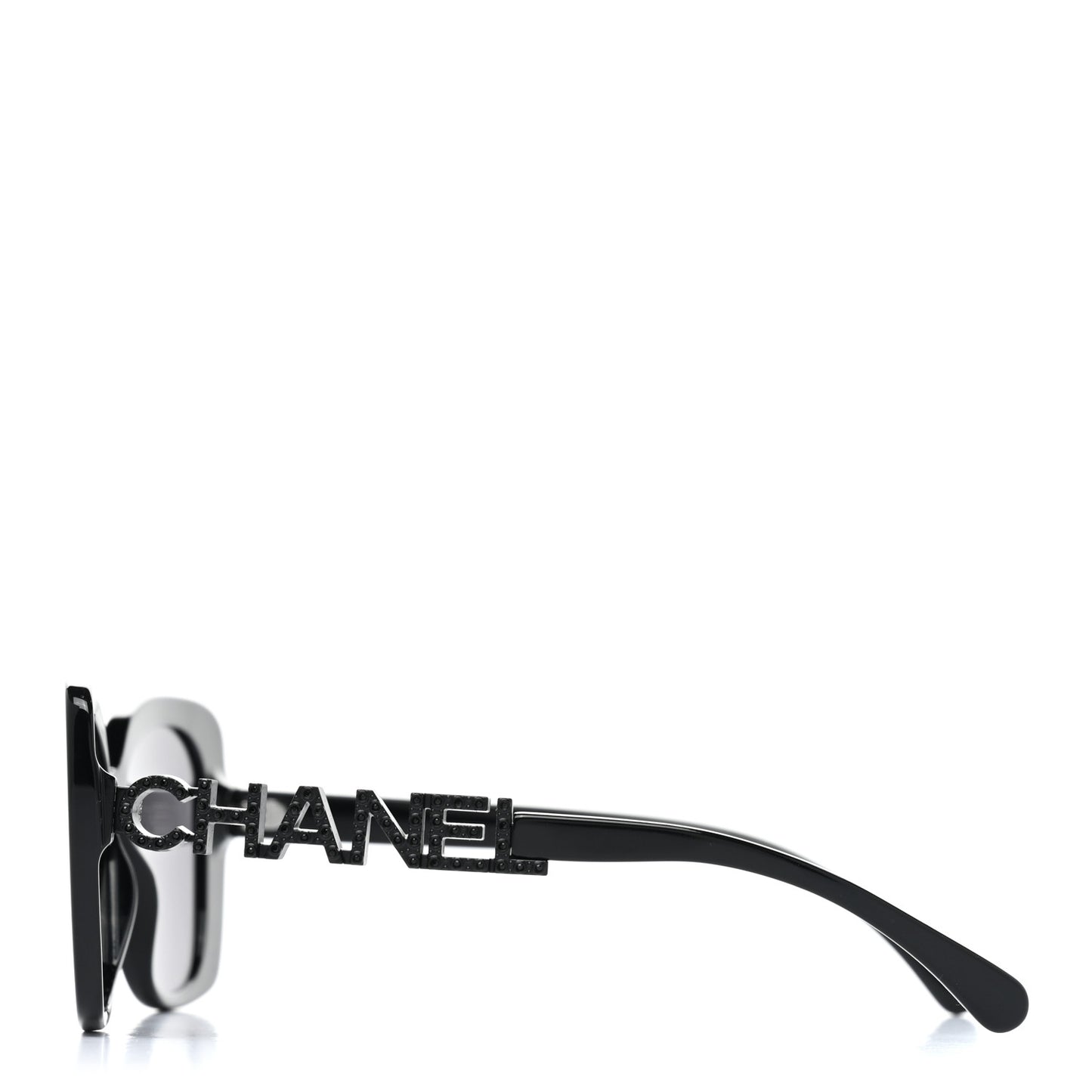 Acetate Strass Polarized Square Sunglasses 5422-B Black