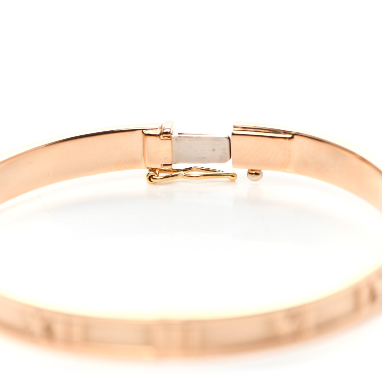18K Rose Gold Diamond Atlas Closed Hinged Bangle Bracelet