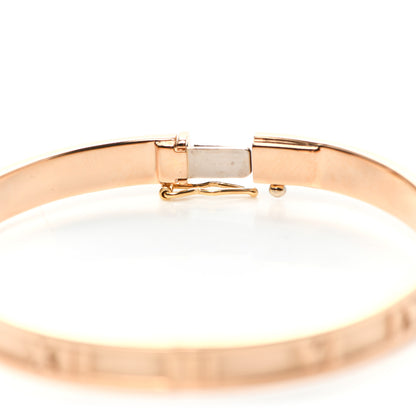 Tiffany 18K Rose Gold Diamond Atlas Closed Hinged Bangle Bracelet 4 of 6