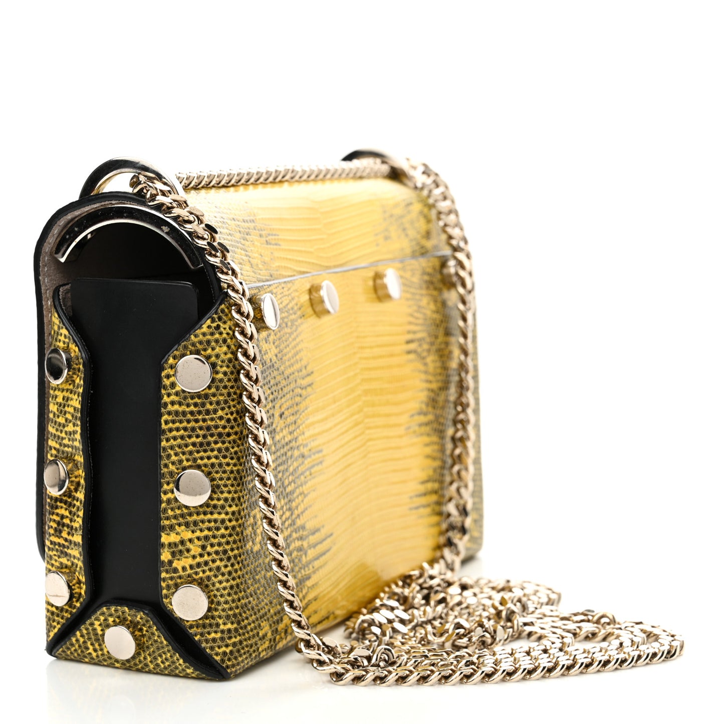 Lizard Lockett Petite Shoulder Bag Yellow