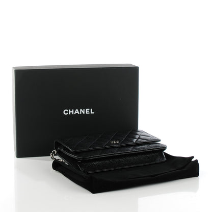 Chanel Caviar Quilted Wallet On Chain WOC Black 4 of 8