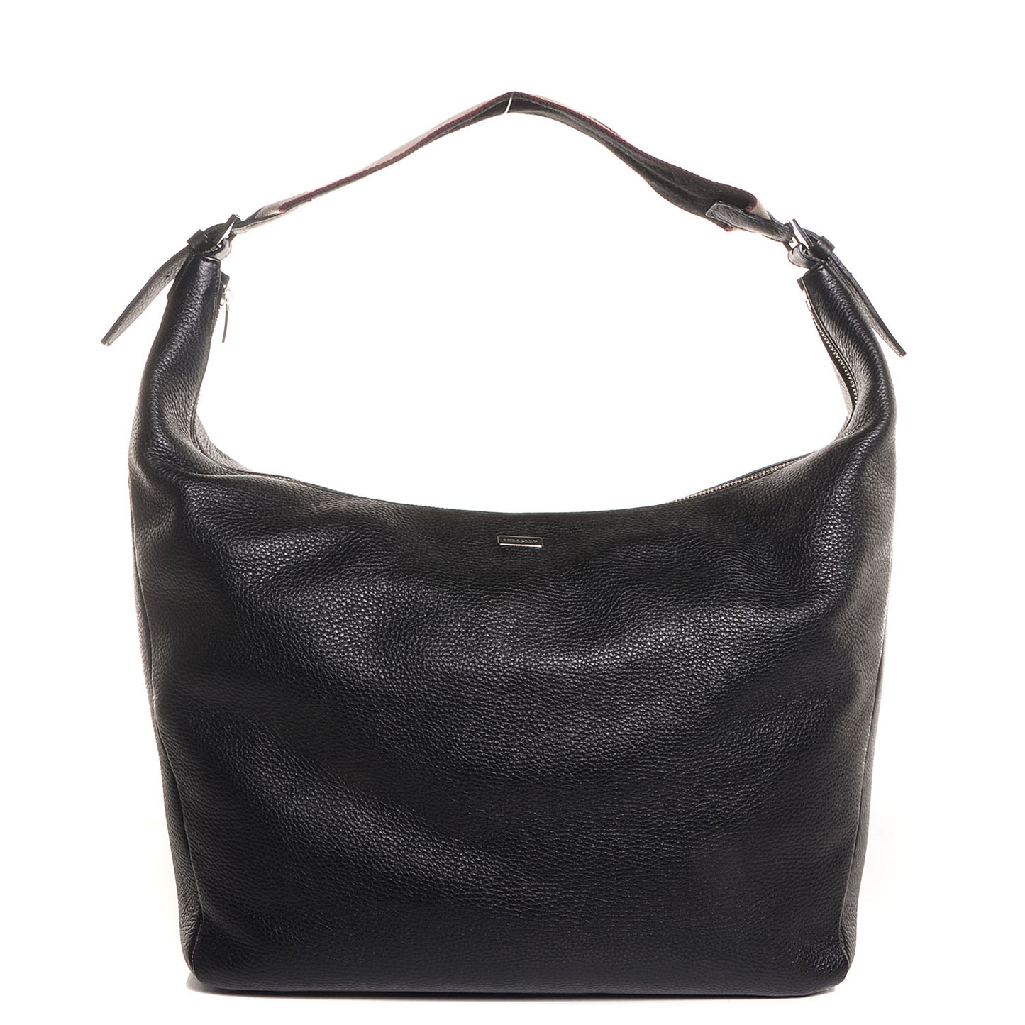 Grainy Leather Calfskin Large Hobo Black