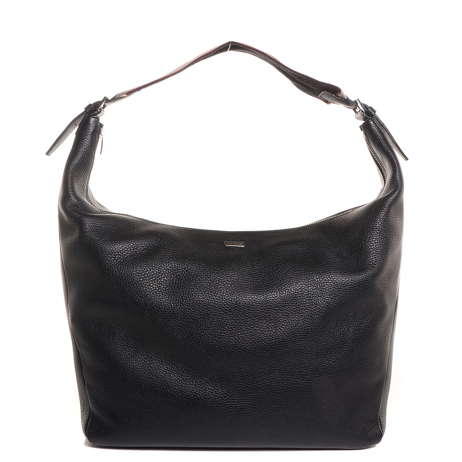 Burberry Grainy Leather Calfskin Large Hobo Black 1 of 10