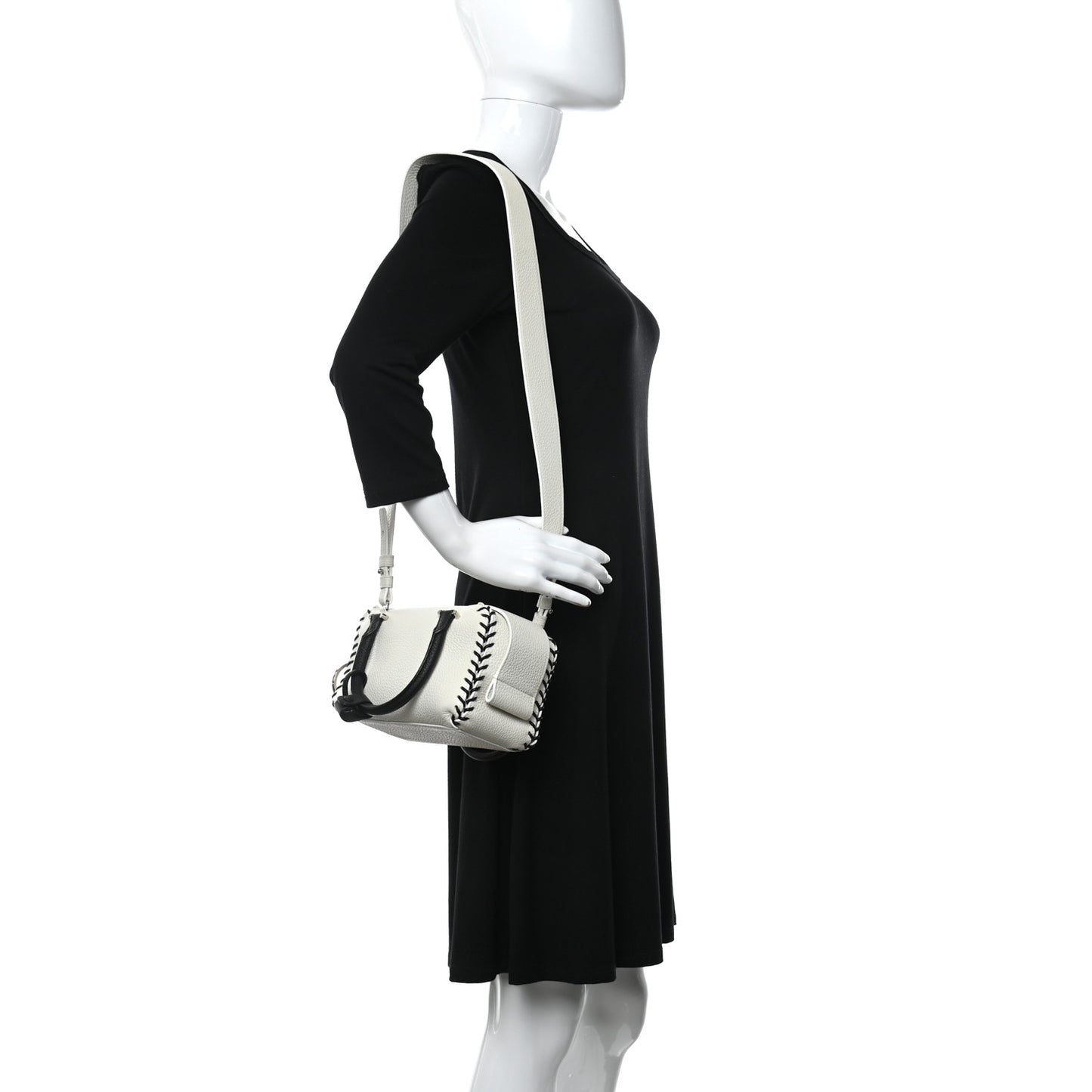 Grained Calfskin Mini Cool Box Satchel Ivory