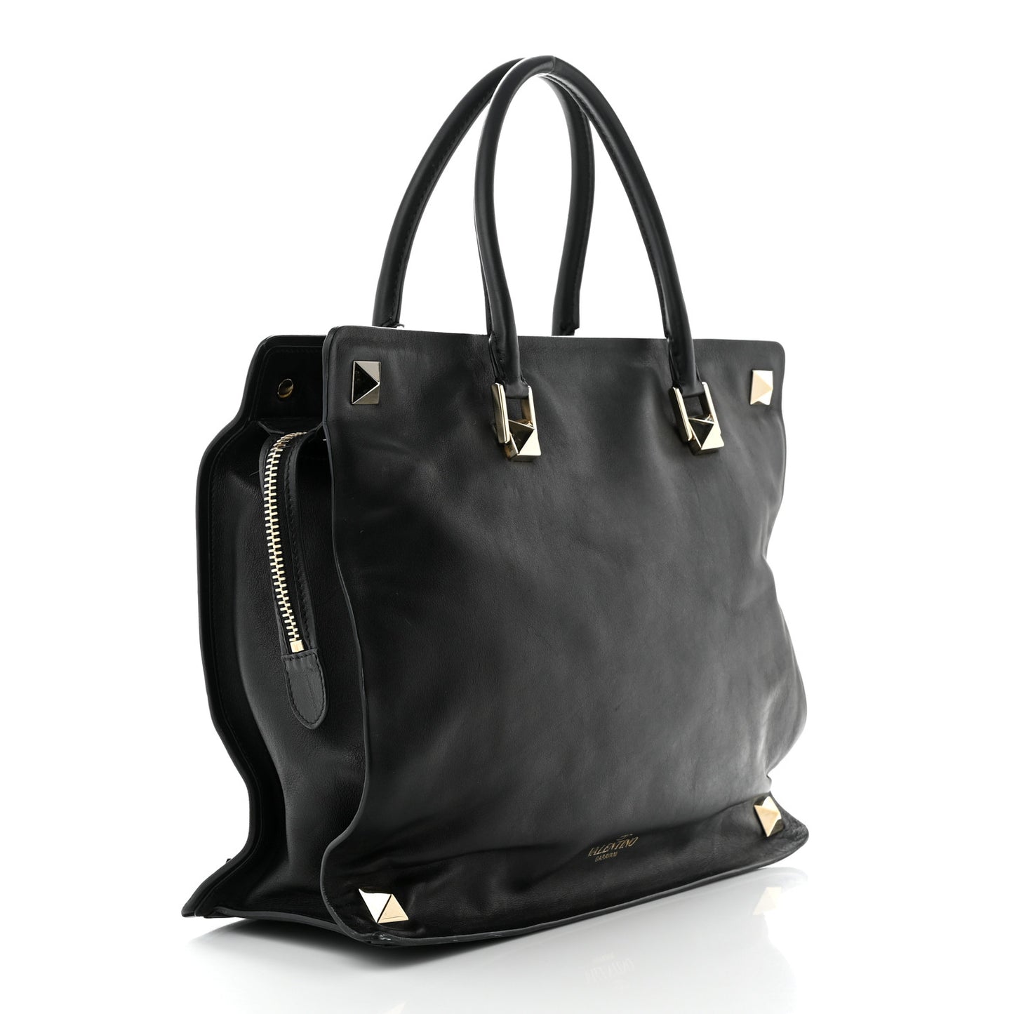 Vitello Macro Rockstud Runway Tote Black