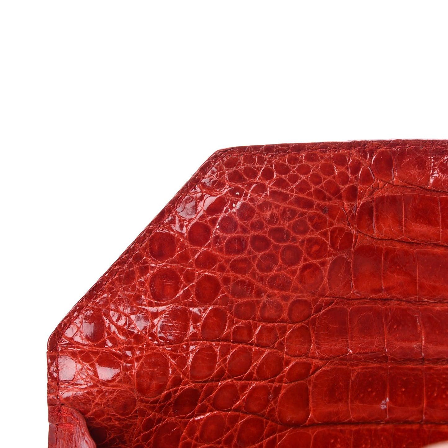 Crocodile Foldover Clutch Red
