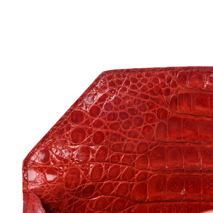 Nancy Gonzalez Crocodile Foldover Clutch Red 9 of 12