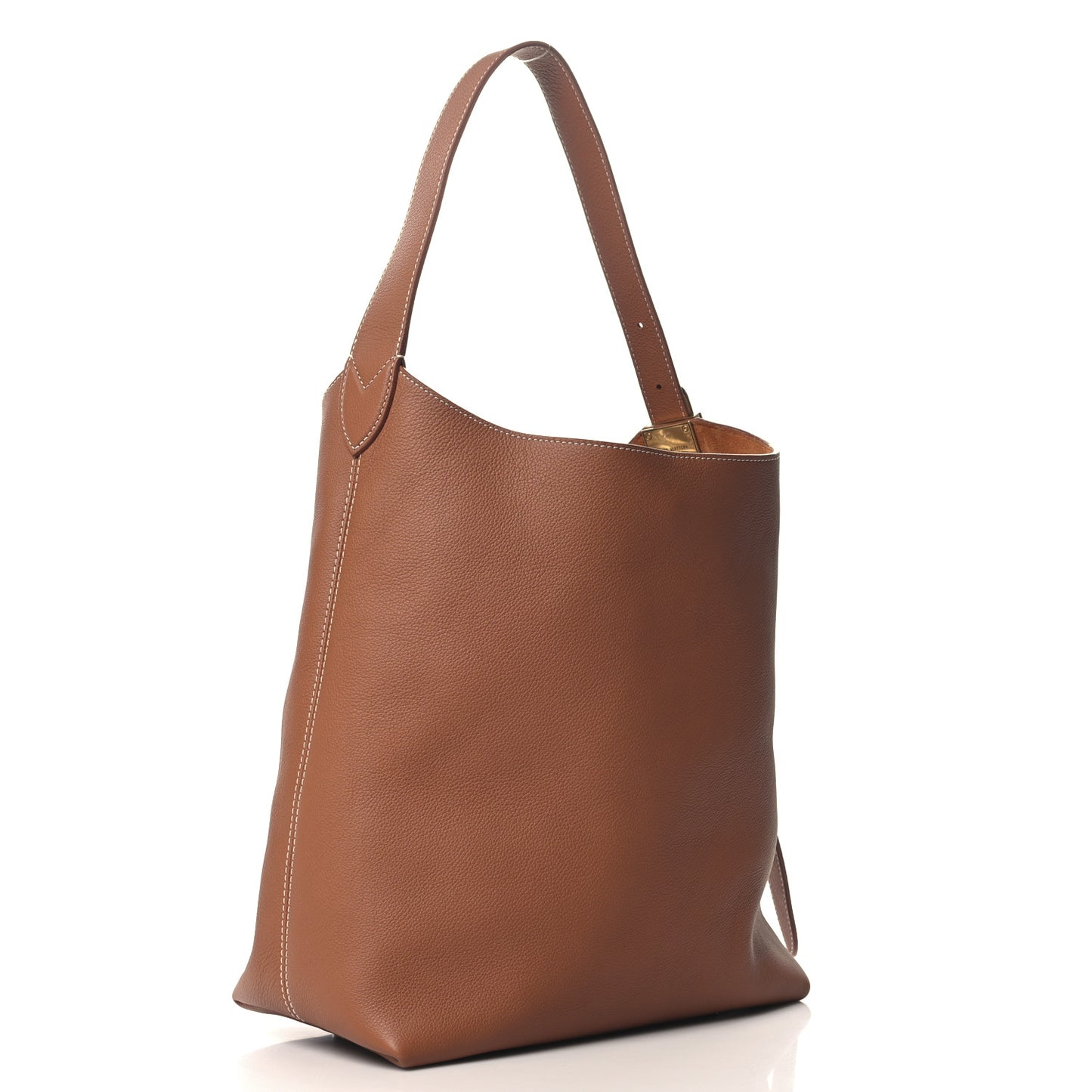 Grained Calfskin Low Key Hobo MM Cognac