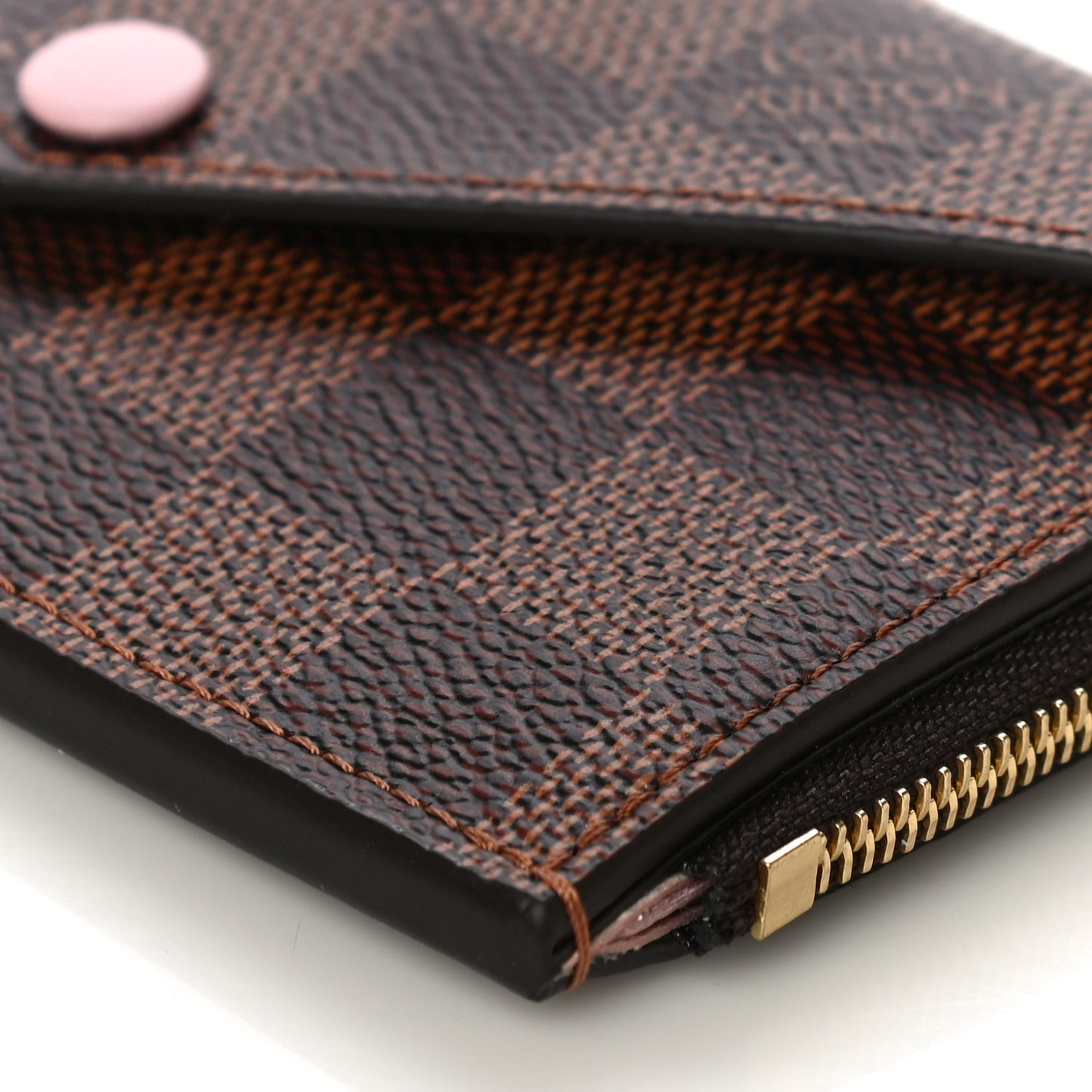 Damier Ebene Recto Verso Card Holder Rose Ballerine