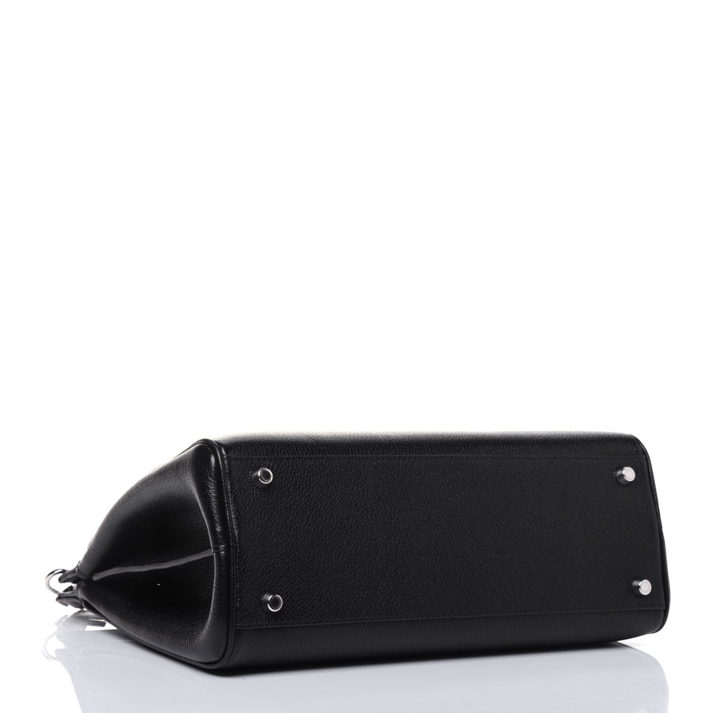 Grainy Calfskin Small Zumi Top Handle Bag Black