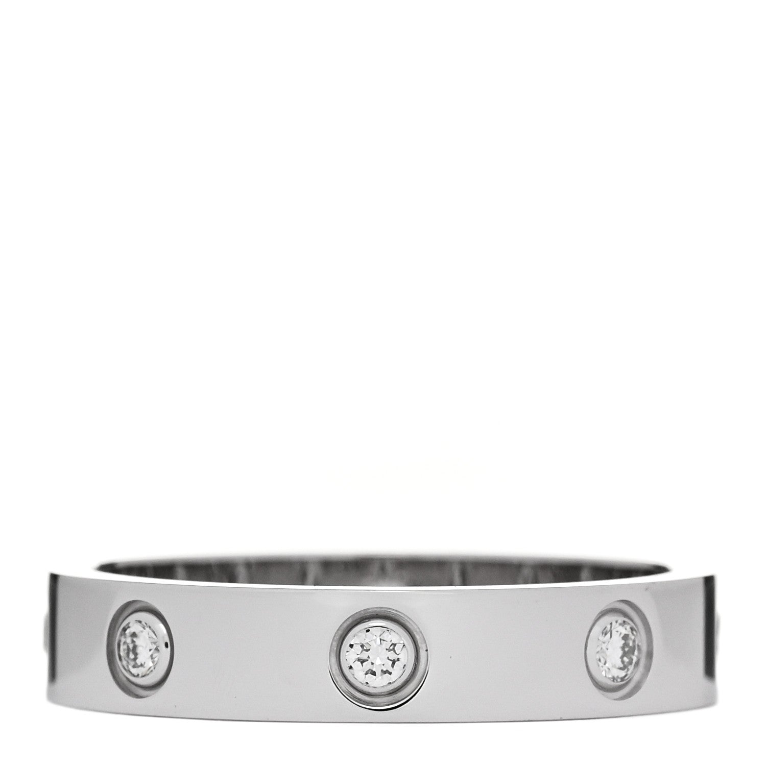 Cartier 18K White Gold 8 Diamond 4mm LOVE Wedding Band Ring 54 6.75 3 of 4