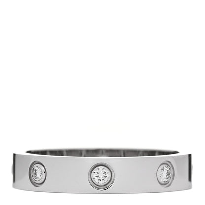 Cartier 18K White Gold 8 Diamond 4mm LOVE Wedding Band Ring 54 6.75 3 of 4