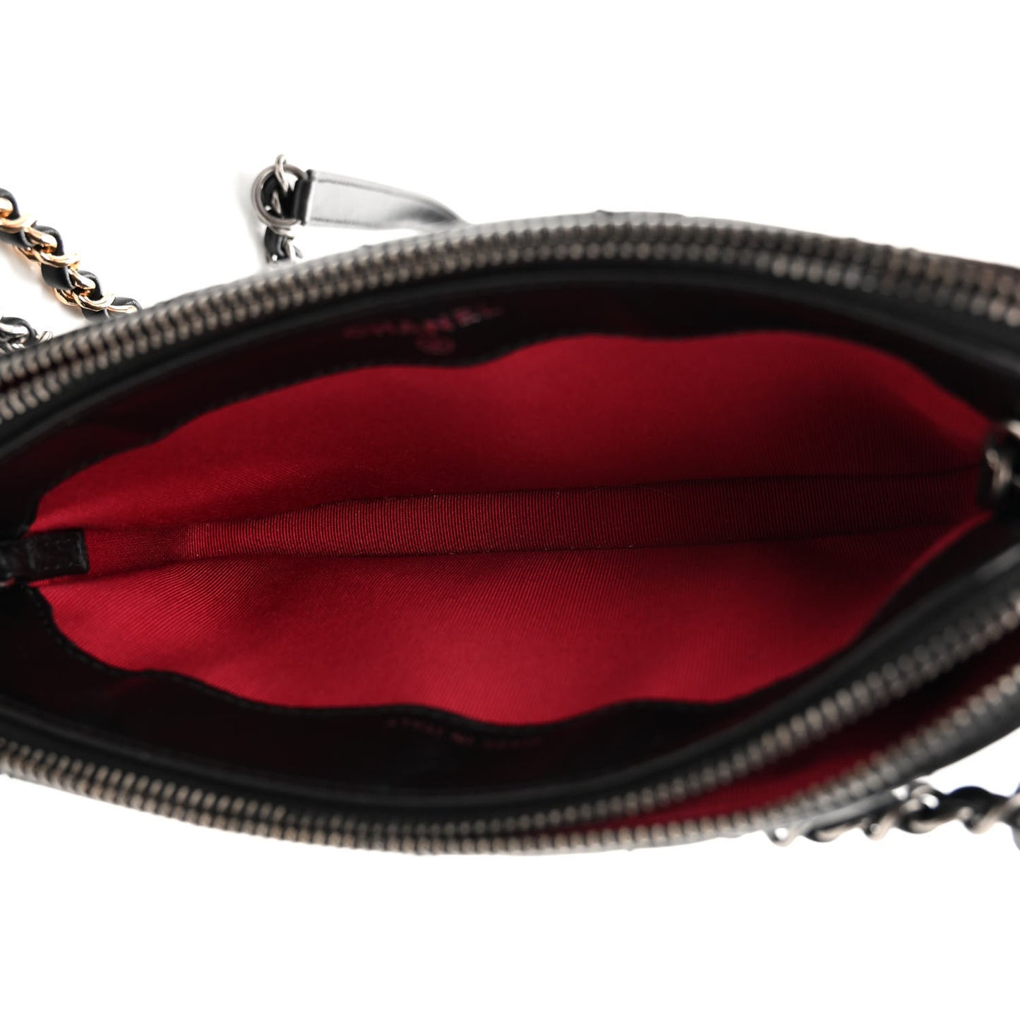 Aged Calfskin Quilted Small Gabrielle Clutch With Chain Black