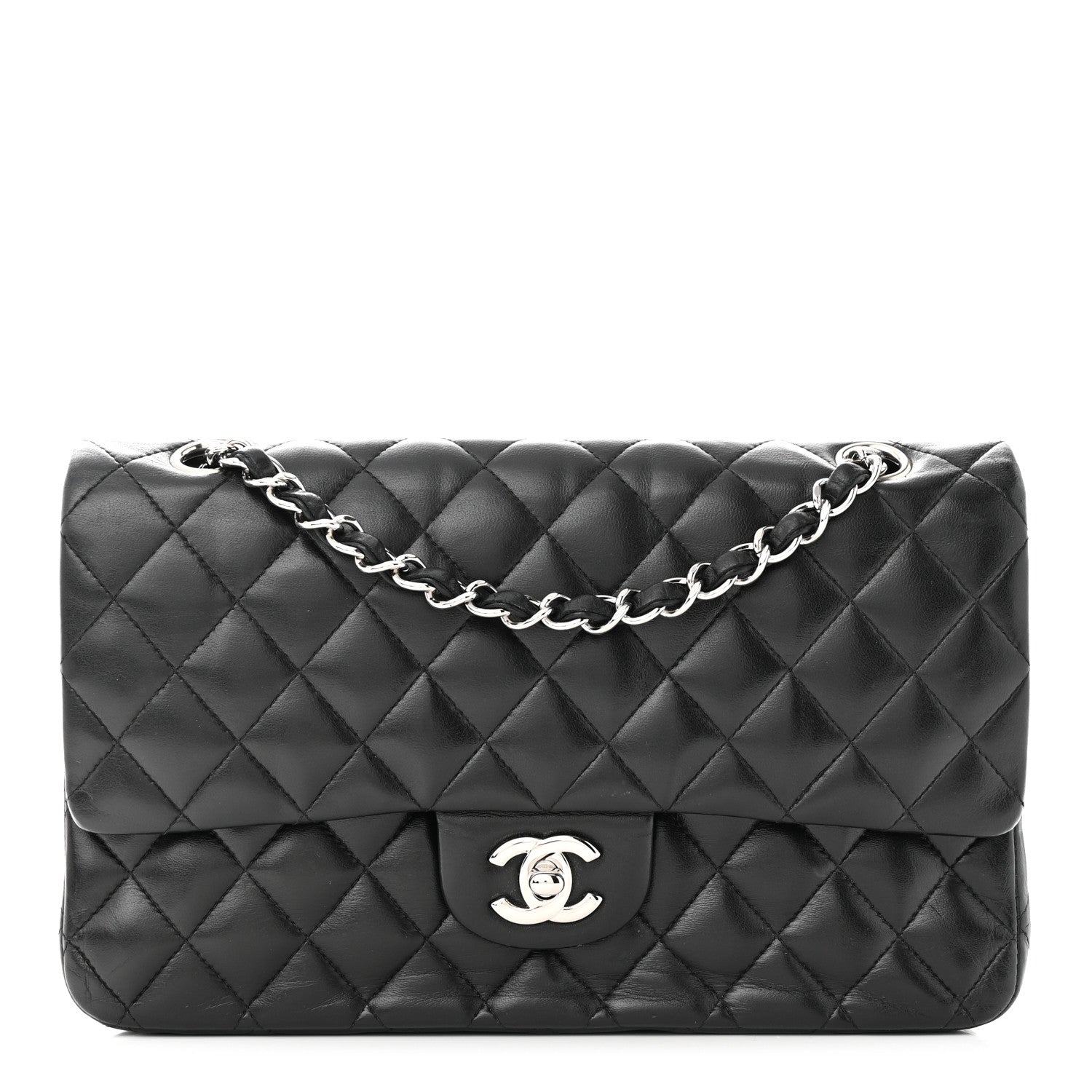 Chanel Lambskin Quilted Medium Double Flap Black 1 of 13