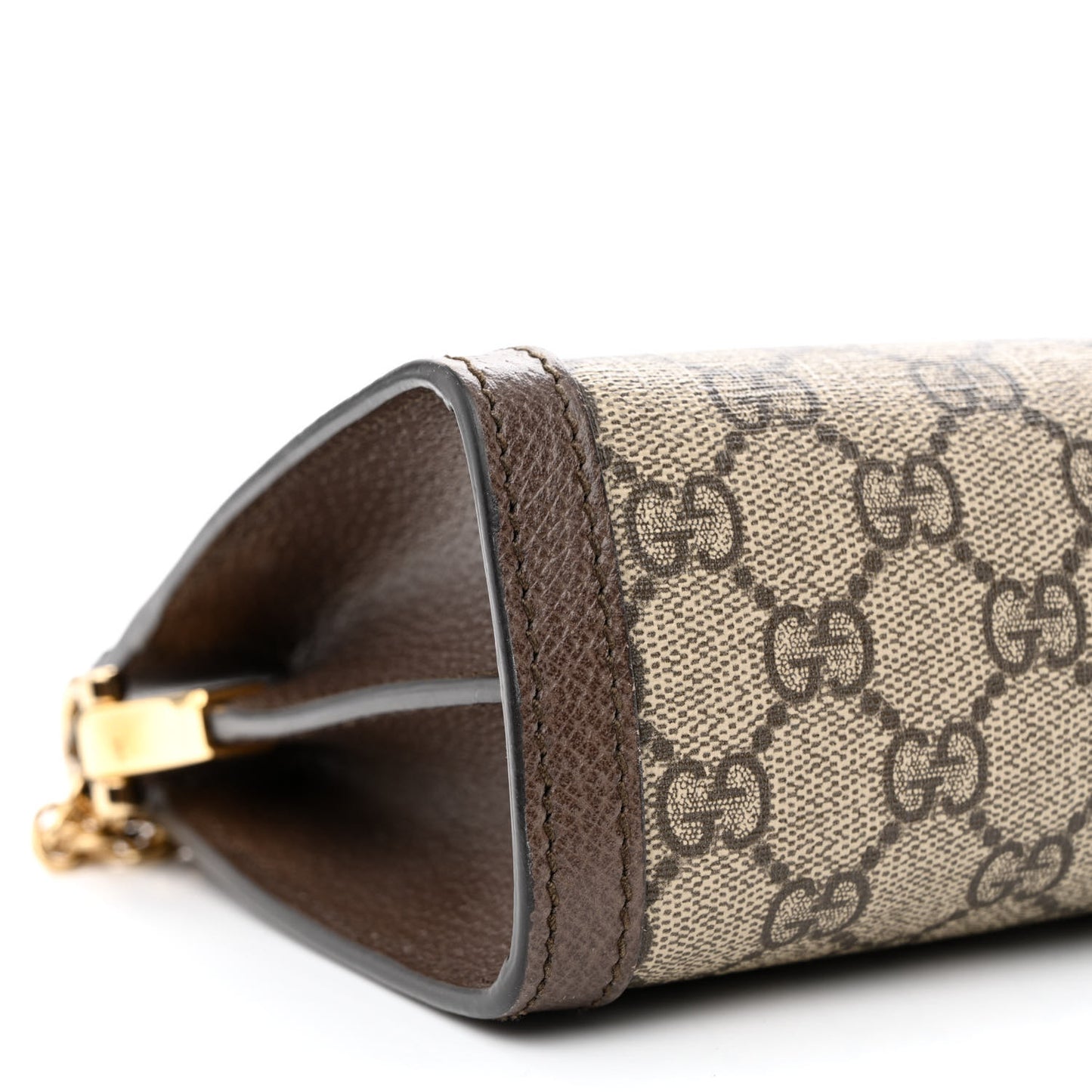 GG Supreme Monogram Web Small Ophidia Chain Shoulder Bag Brown