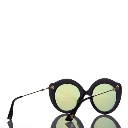 Gucci Crystal Cat Eye GG0214S Sunglasses Black Gold Pink 4 of 10