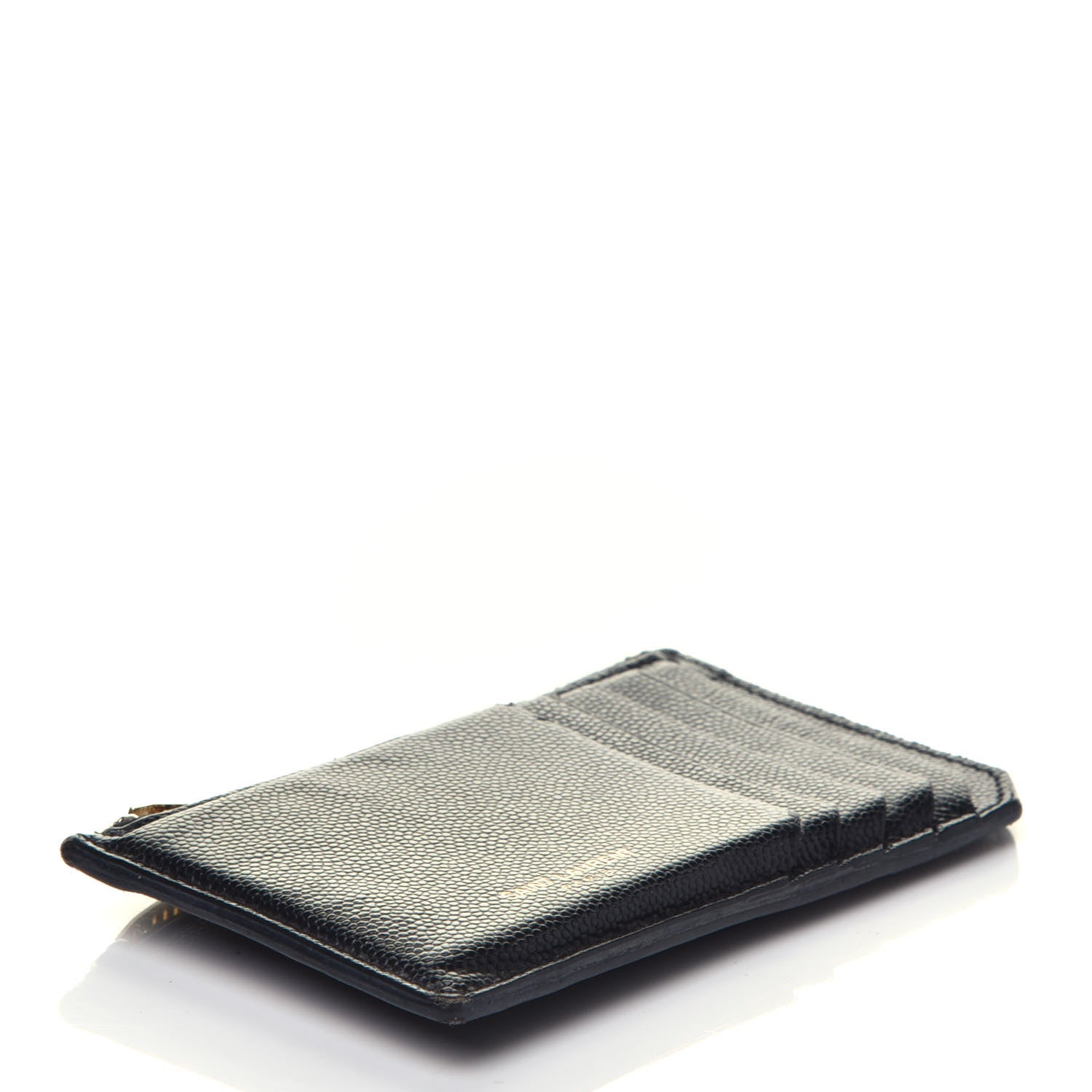 Saint Laurent Grained Calfskin 5 Fragments Zip Pouch Card Holder Black 4 of 5