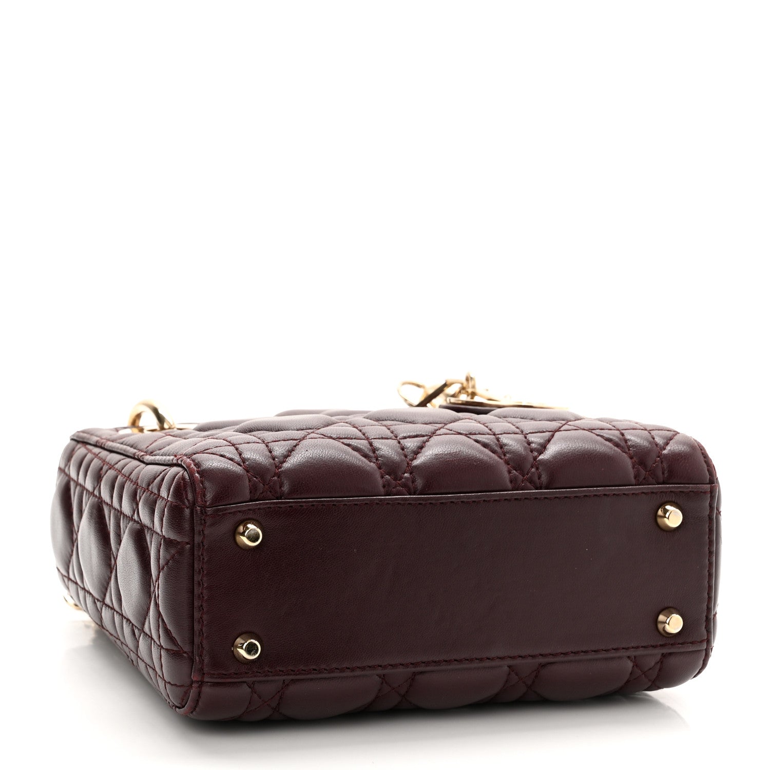 Christian Dior Lambskin Cannage Mini Lady Dior Plum 4 of 11