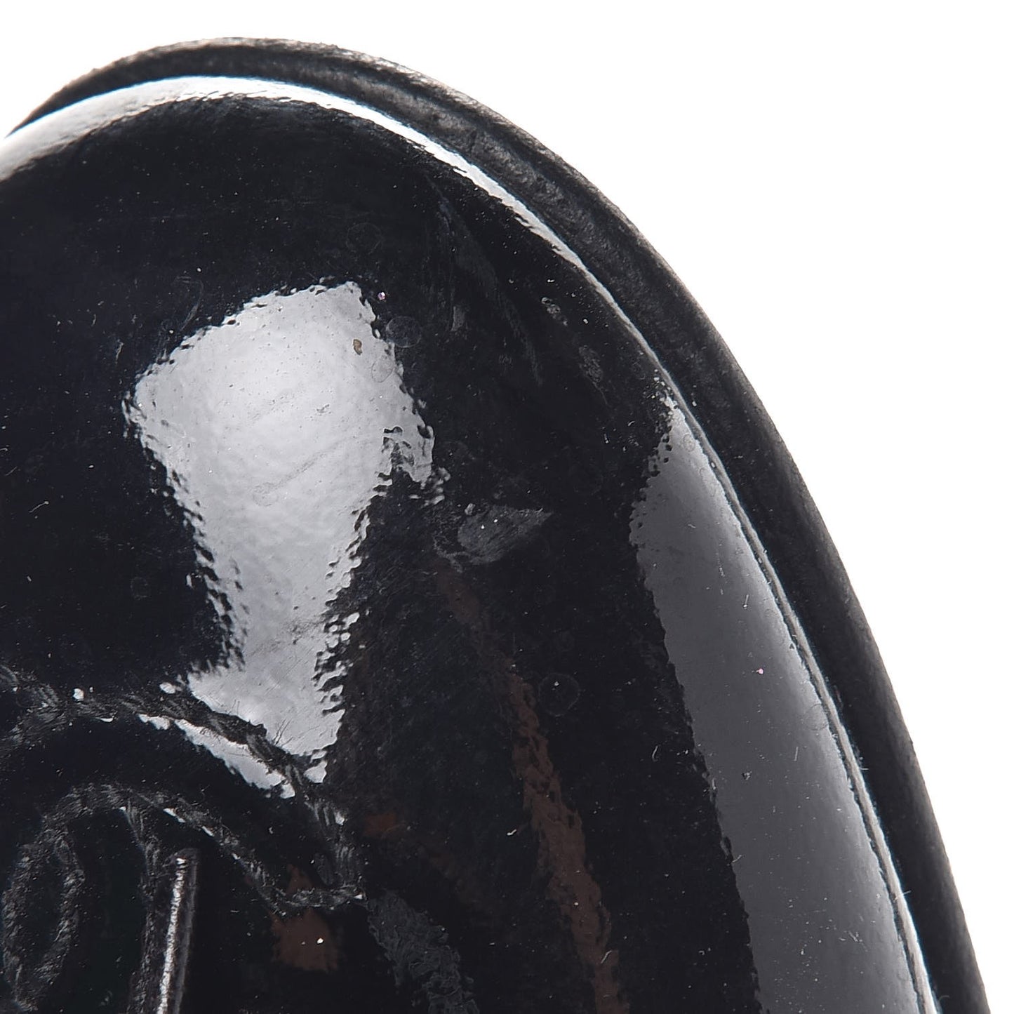 Lambskin Patent CC Cap Toe Ballerina Flats 36.5 Black